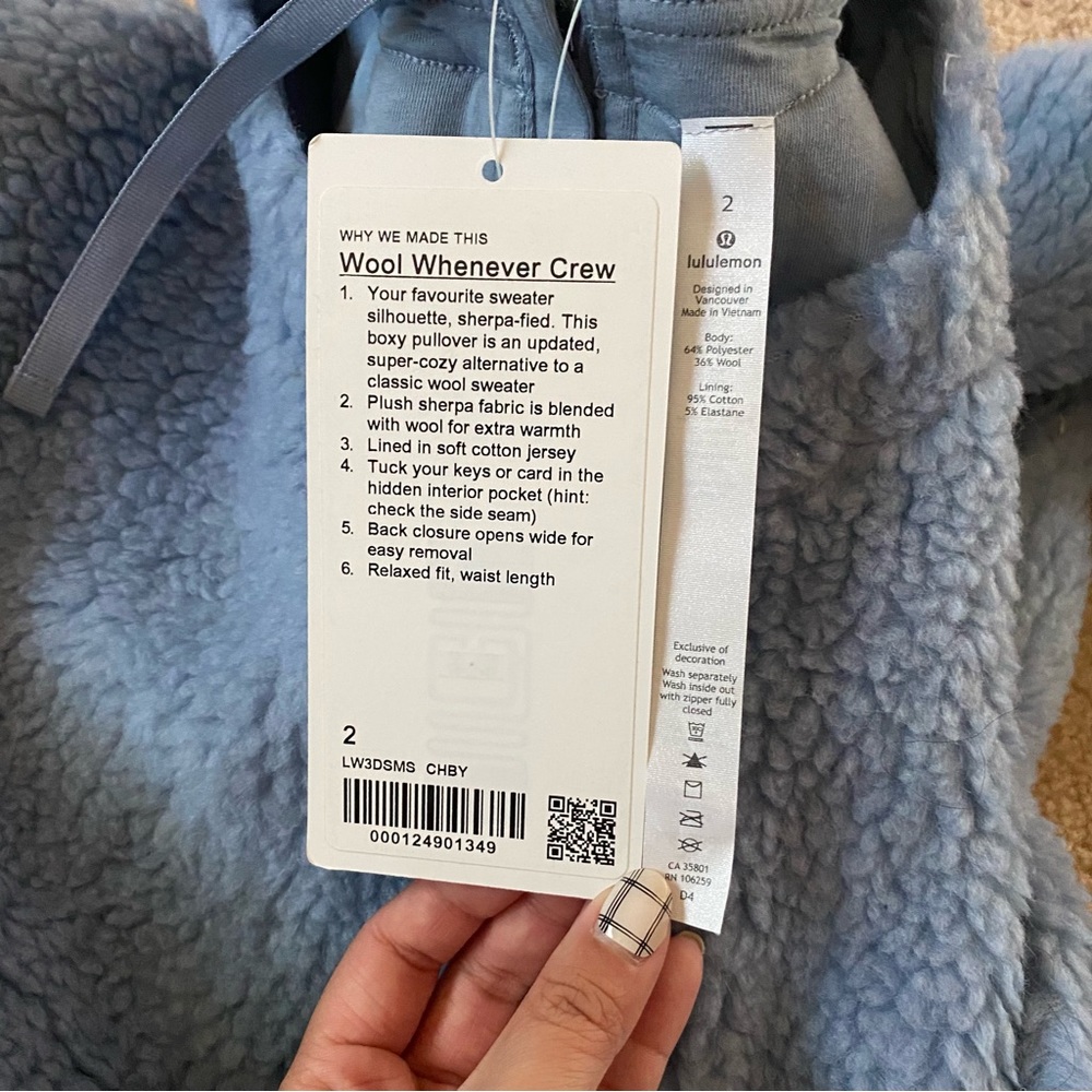 NWT Lululemon Wool Whenever Crew Chambray Size 2 - Picture 2 of 5